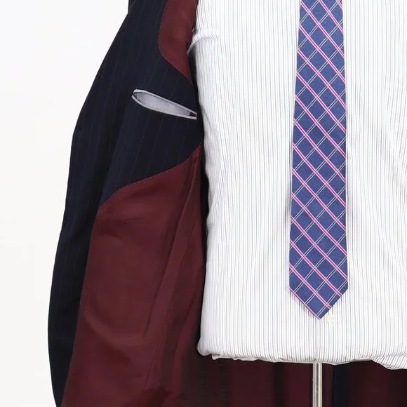 Ted Baker 40R Navy Striped 2-Button Sport Coat Blazer Jacket V019